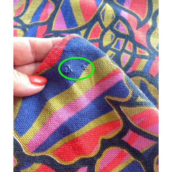 Vintage 70s curtain, orange, pink, blue, green abstract print, price per panel - Picture 11 of 13